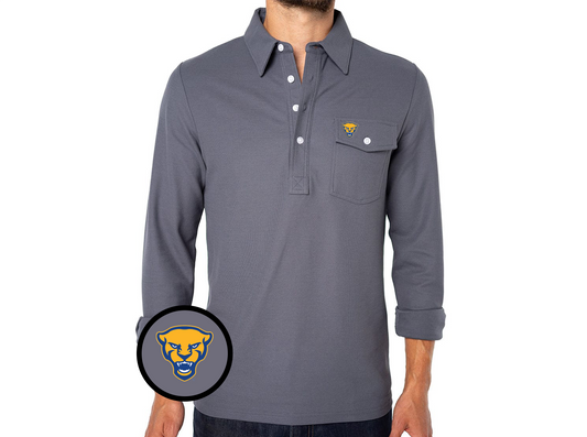 Pitt - Coach's Long Sleeve Players Shirt - Panther - Blue Steel