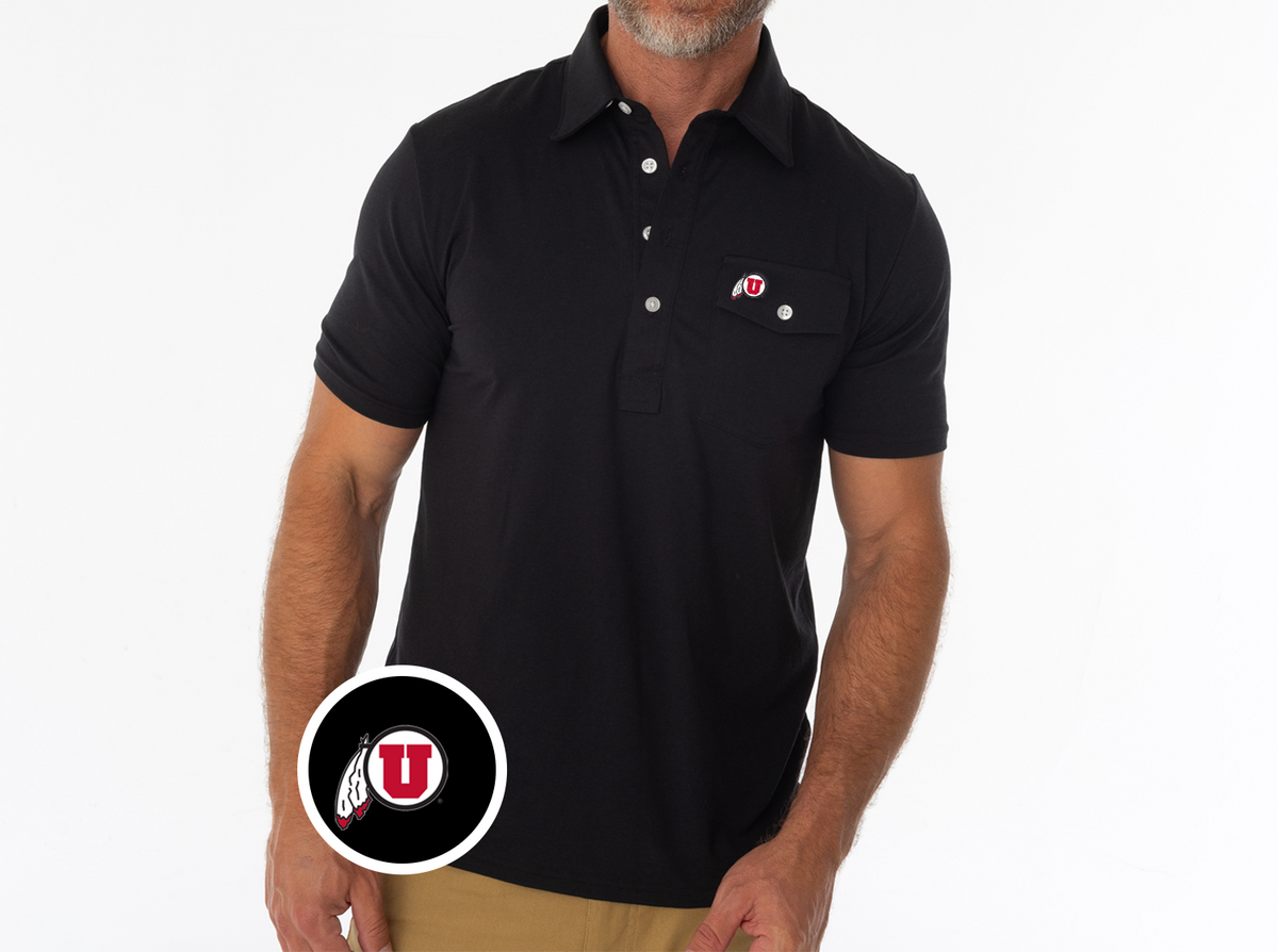 Criquet Utah in Coaches Players Shirt, Circle & Feather, Black, view 2
