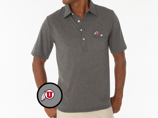 Criquet Utah in Coaches Players Shirt, Circle & Feather, Heather Grey, view 1