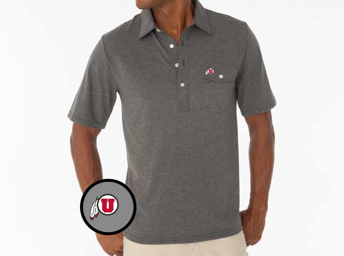 Criquet Utah in Coaches Players Shirt, Circle & Feather, Heather Grey, view 2
