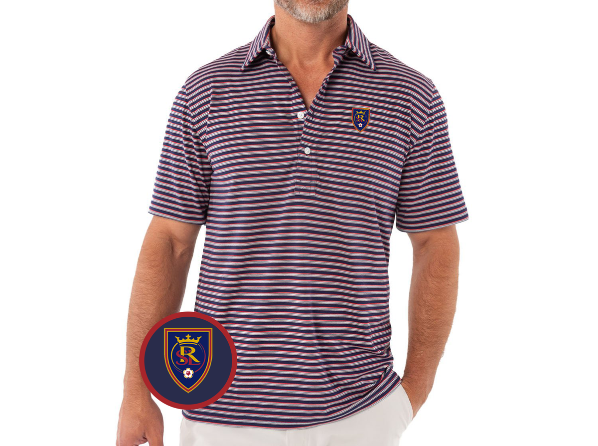 Criquet Real Salt Lake in Range Polo, Crest, Davis Stripe, Navy / Red, view 1