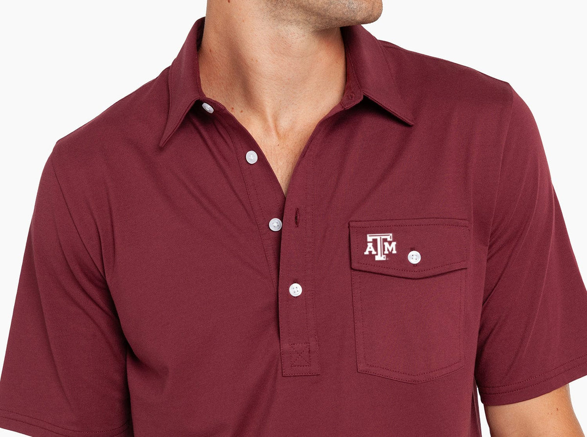 Criquet Texas A&M in Coach's Performance Players Shirt, A&M Mark, Maroon, view 3