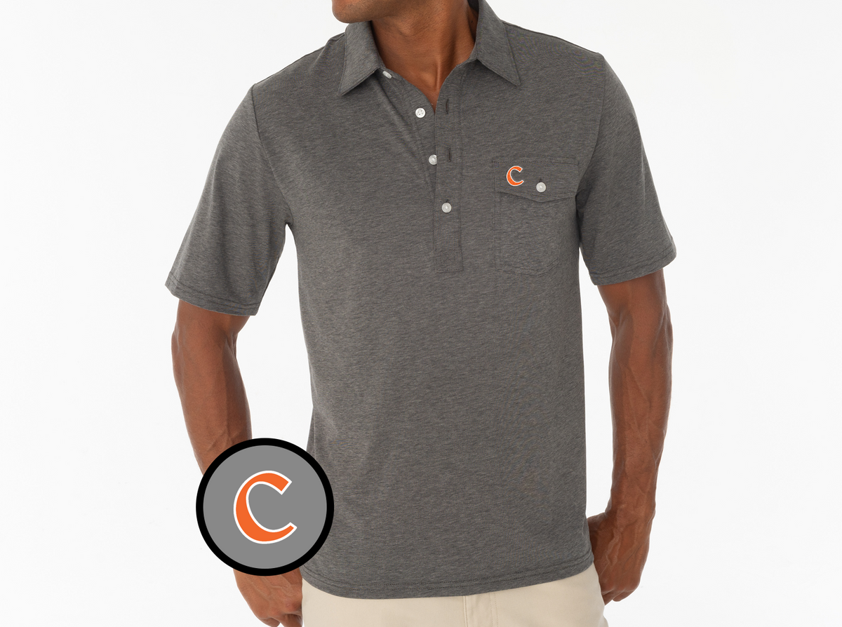 Criquet Clemson in Coaches Players Shirt, C, Heather Grey, view 2