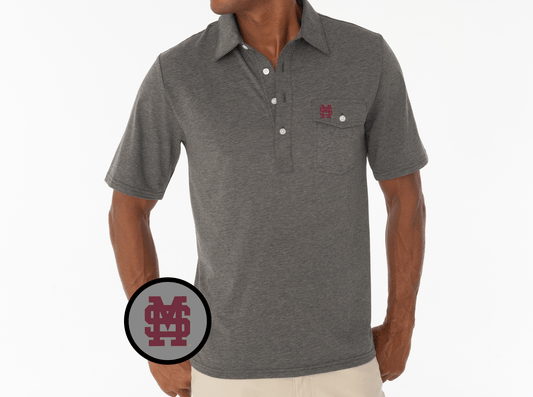 Criquet Mississippi State Coaches Players Shirt in Interlock, Heather Grey, view 1