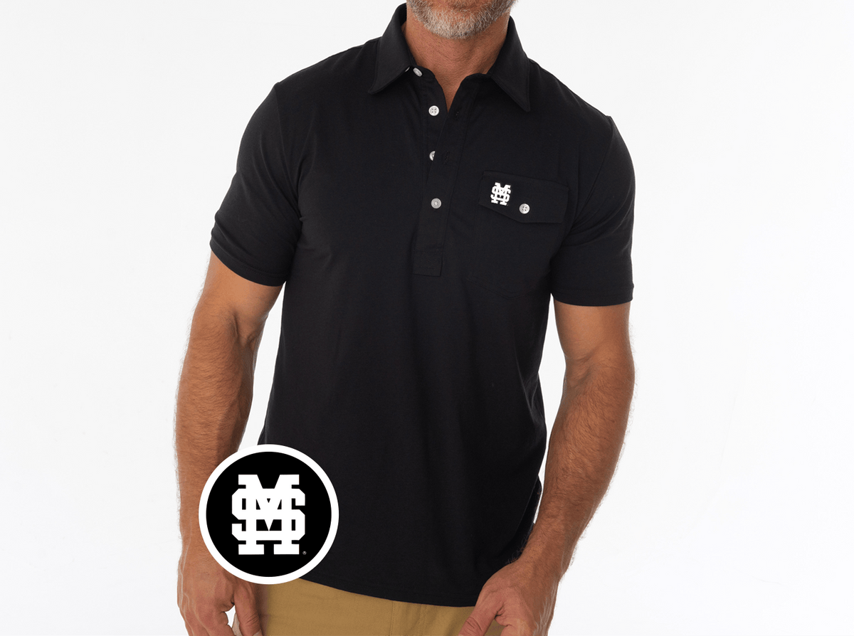 Criquet Mississippi State Coaches Players Shirt in Interlock, Black, view 2
