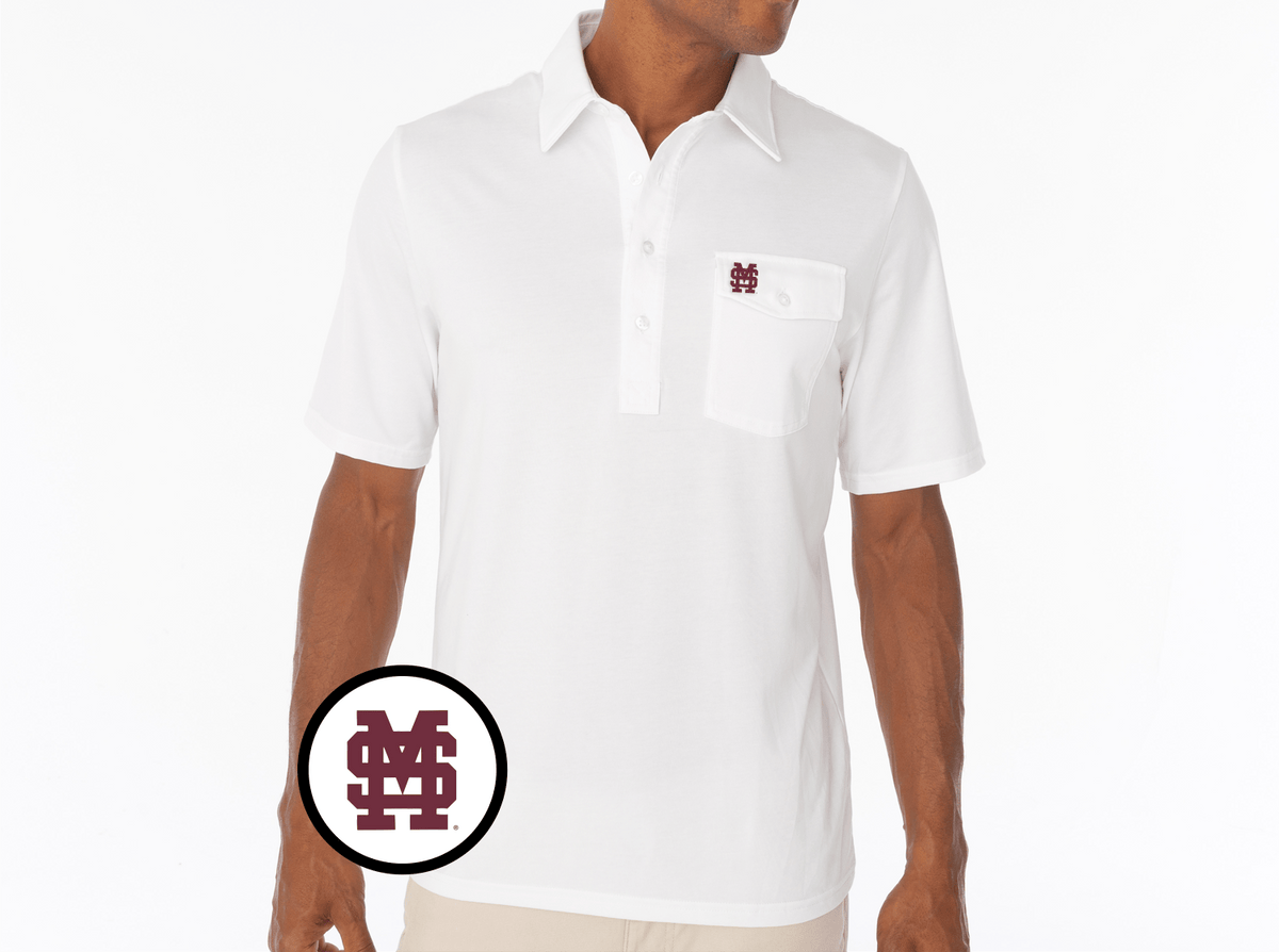 Criquet Mississippi State Coaches Players Shirt in Interlock, White, view 1