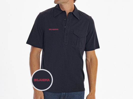 Oklahoma - Retro Coach's Players Shirt - Oklahoma Text - Black