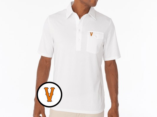 Criquet Virginia in Coaches Players Shirt, Vintage V, Bright White, view 1