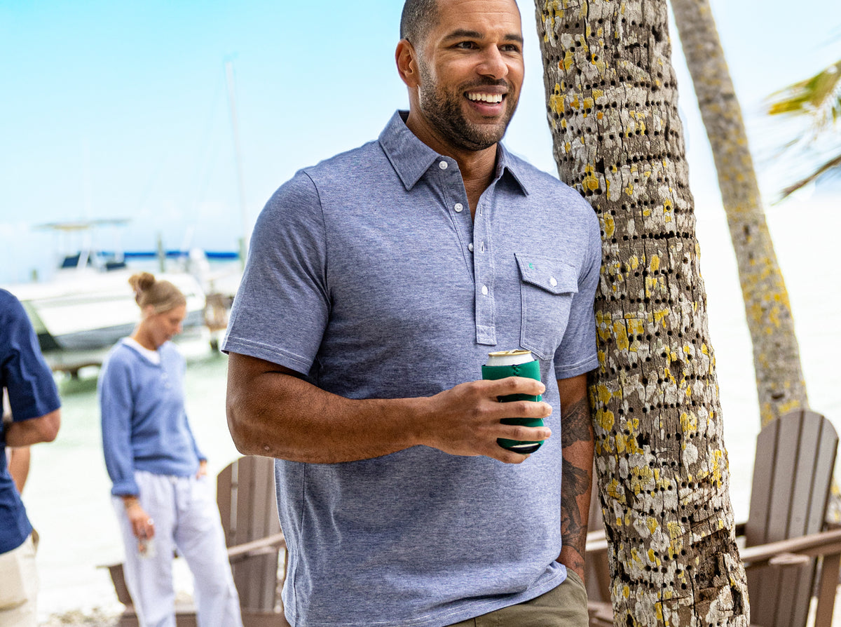 Criquet Classic Players Shirt in Navy Microstripe, view 6