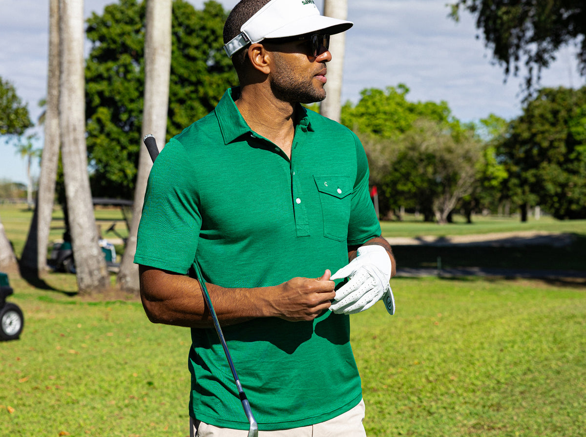 Criquet Performance Sport Heather Players Shirt in Home Turf, view 1