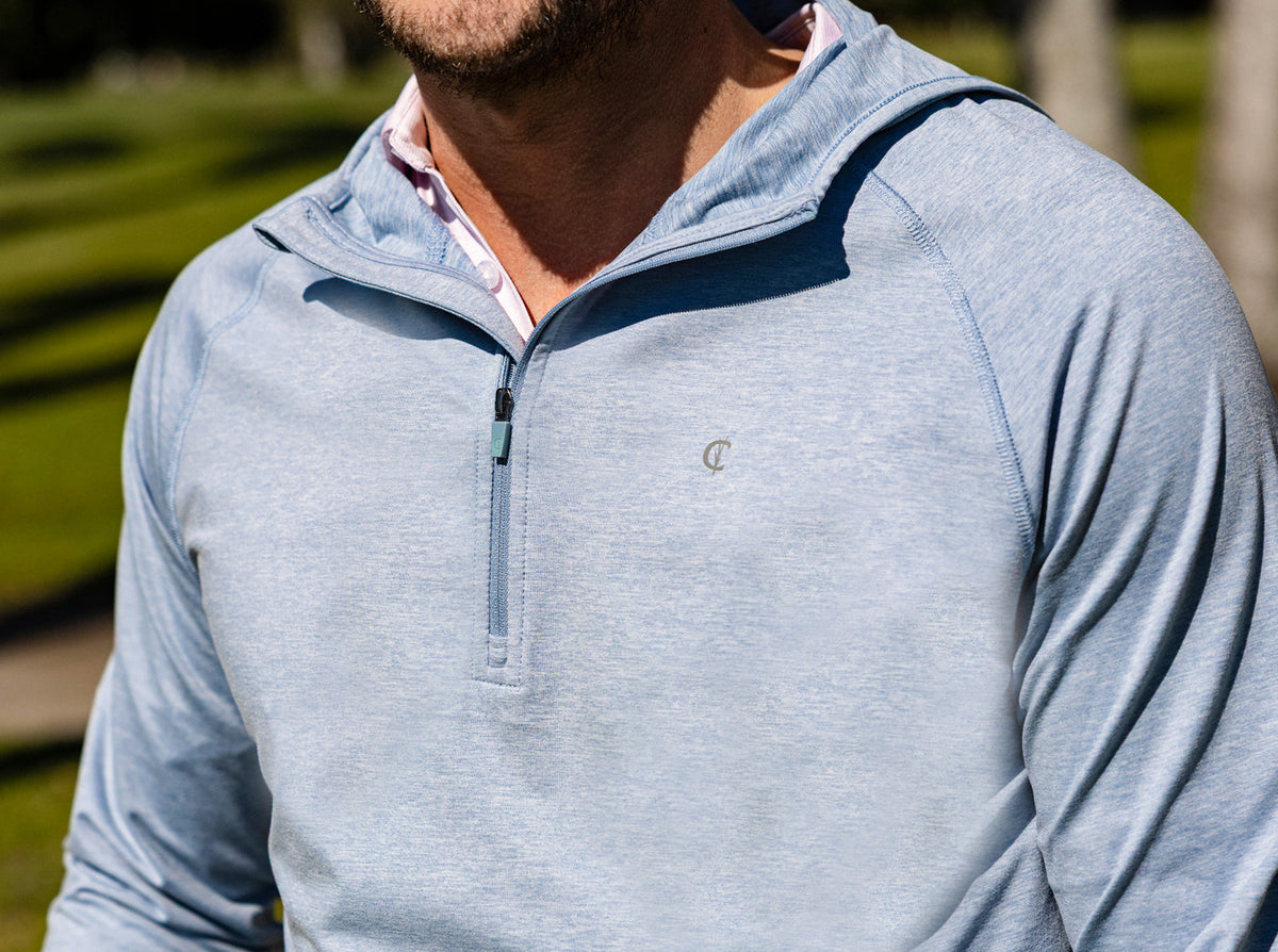 Criquet Ace Performance Hoodie in Dusty Blue, view 7