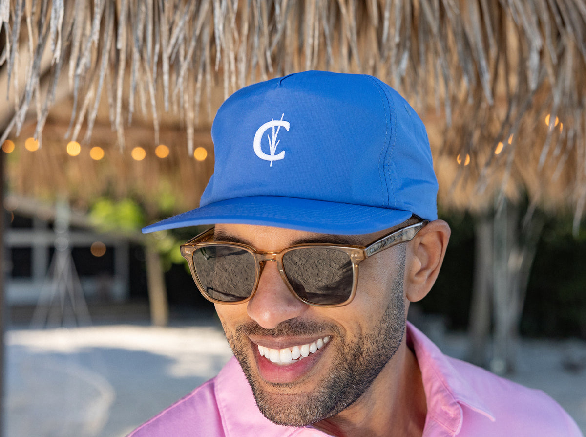 Criquet Throwback Hat in Grassy C, Dark Blue Ripstop, view 2