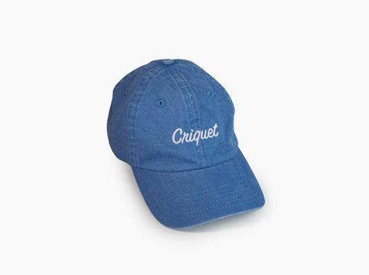 Dad Hat in Criquet Script, Washed Navy Twill, view 1