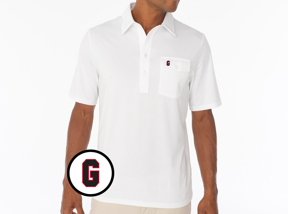 Criquet Georgia in Coaches Players Shirt, Vintage G, White, view 1