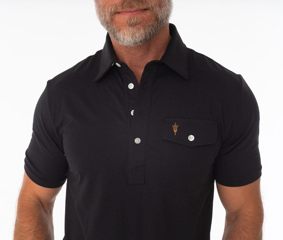 Criquet Arizona State in Coach's Performance Players Shirt, Pitchfork, Black, view 4
