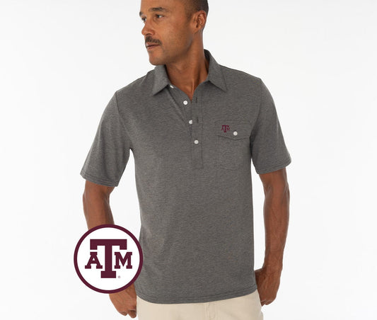 Criquet Texas A&M in Coach's Performance Players Shirt, A&M Mark, Heather Gray, view 1