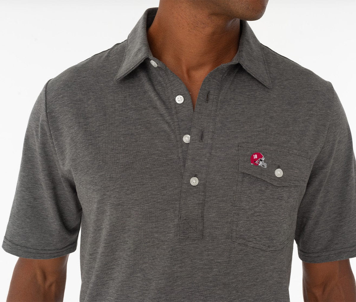 Criquet Alabama in Coach's Performance Players Shirt, Helmet, Heather Gray, view 2