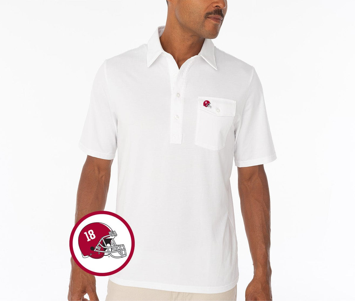 Criquet Alabama in Coach's Performance Players Shirt, Helmet, White, view 1