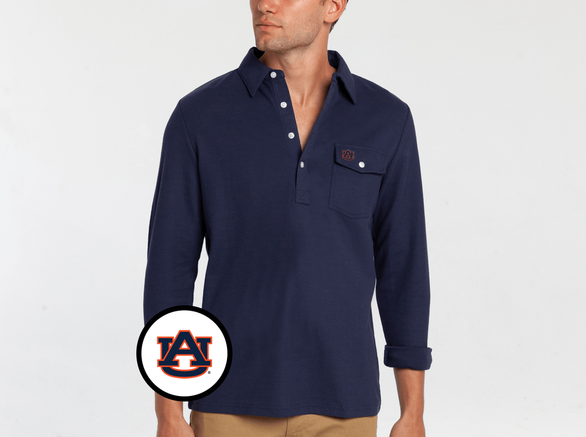 Auburn - Coach's Long Sleeve Players Shirt - Interlock - Peacoat