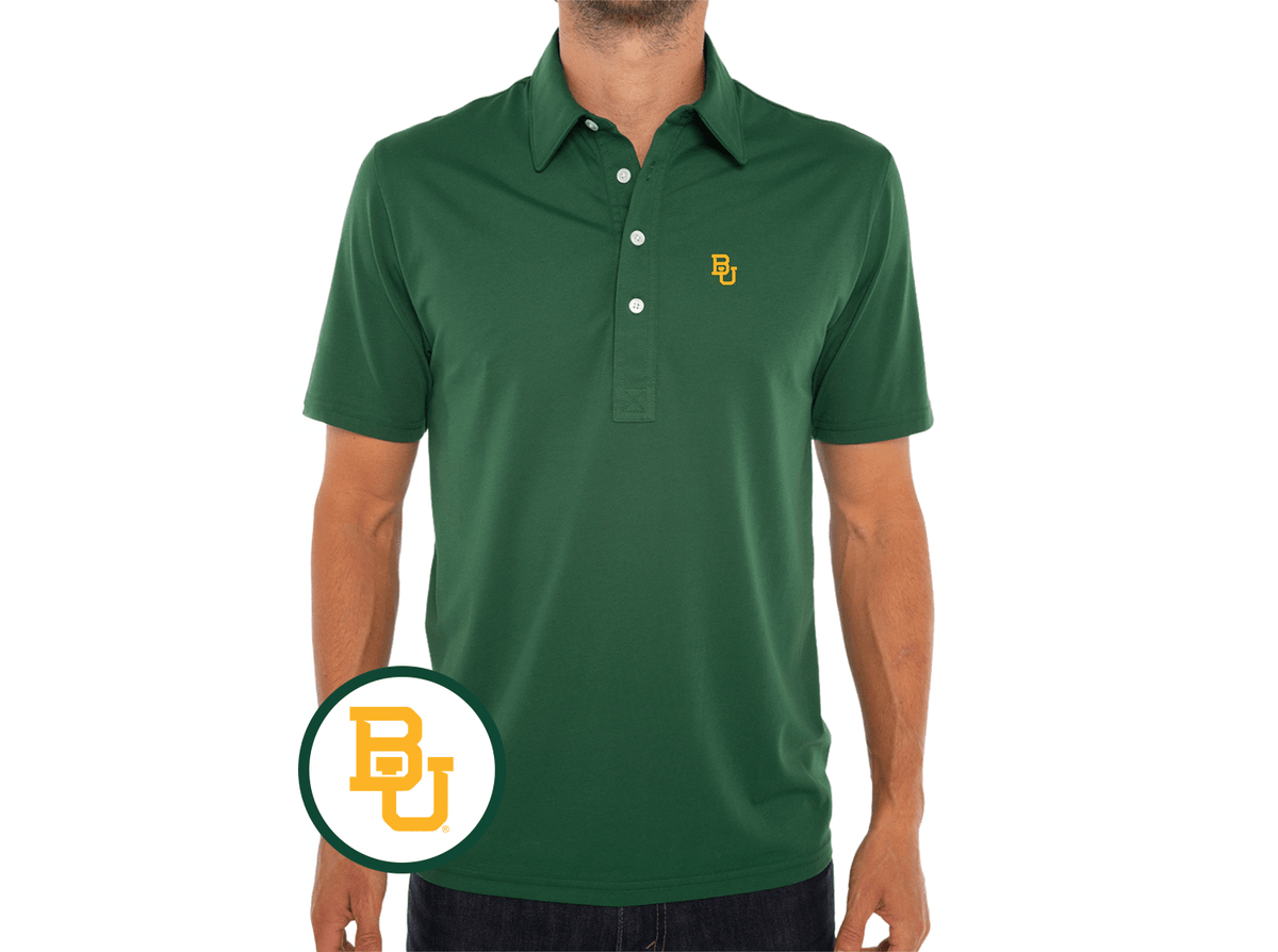 Criquet Baylor Performance Range Polo in Interlock, Dark Green, view 1