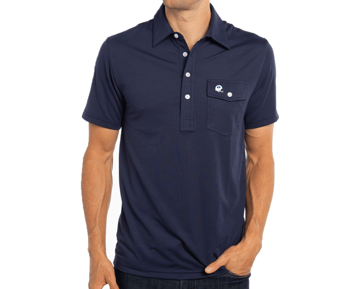 Criquet BYU Coach's Performance Players Shirt Helmet in Navy, view 3