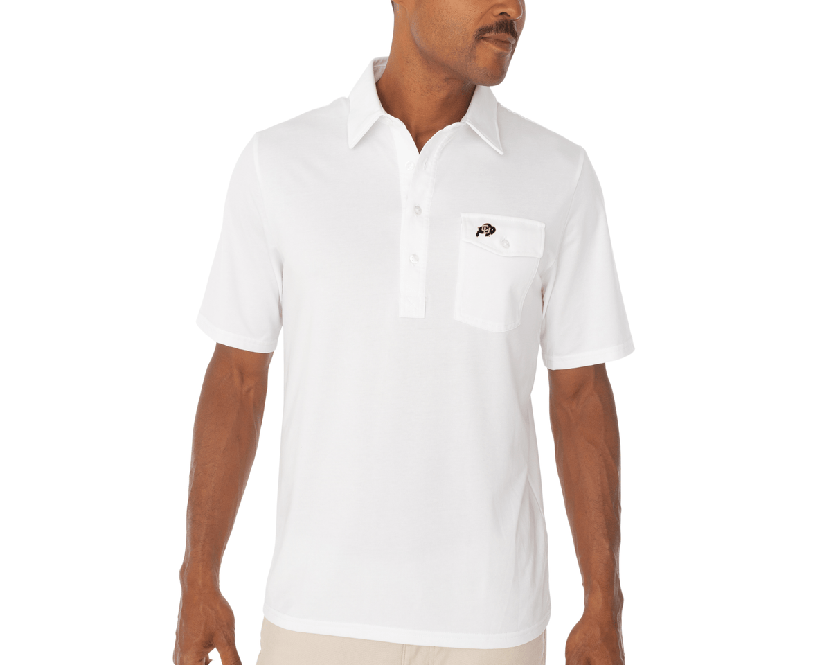 Criquet Colorado in Coaches Players Shirt, CU Buff, White, view 3