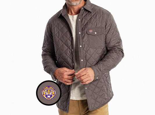 LSU - Coach's Shacket - Tiger - Charcoal