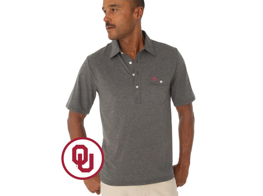 Criquet Oklahoma in Coach's Performance Players Shirt, Interlock, Heather Grey, view 1