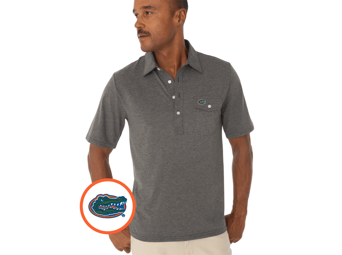 Criquet Florida in Coach's Performance Players Shirt, Albert Mark, Heather Grey, view 1