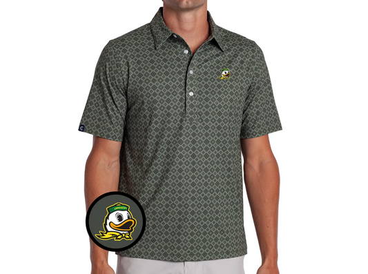 Oregon - Coach's Range Polo - Duck - Durango Print Green