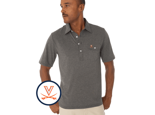 Criquet Virginia in Coach's Performance Players Shirt, V Mark, Heather Grey, view 1