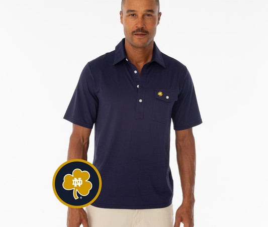 Criquet Notre Dame in Coach's Players Shirt, Clover, Navy, view 1