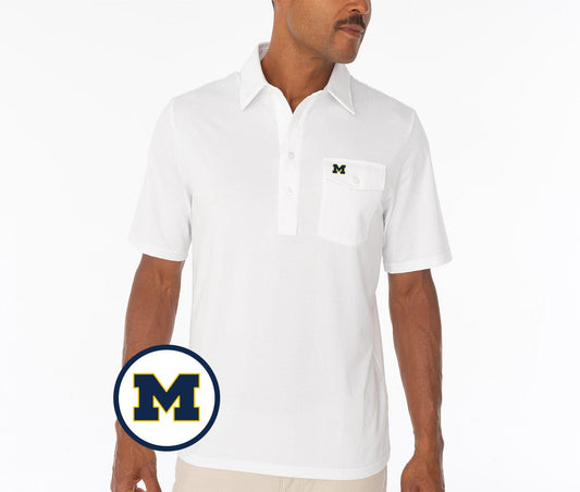 Criquet Michigan in Coach's Performance Players Shirt, M Logo, White, view 1