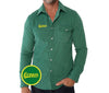Oregon - Corduroy Pearl Snap - Script - Green