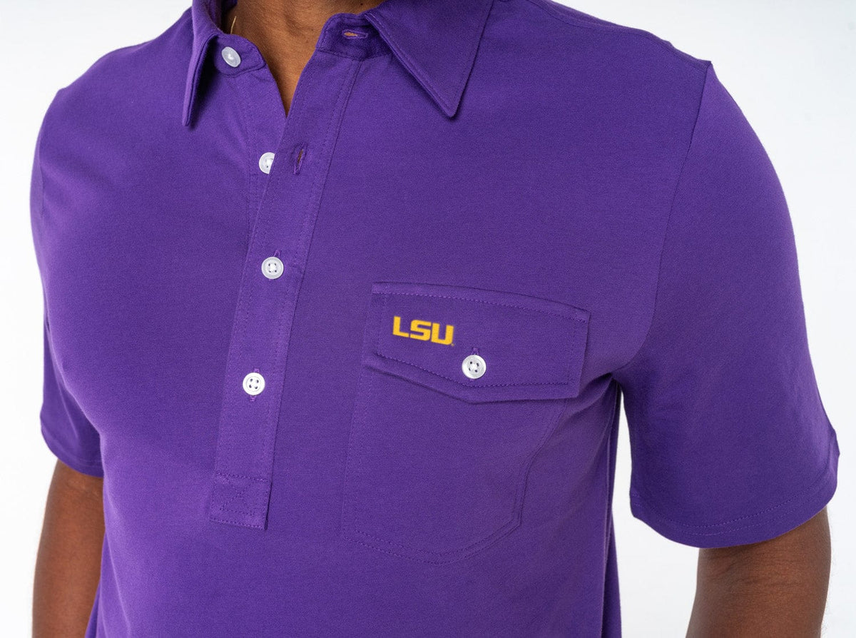 Criquet LSU in Coaches Players Shirt, LSU, Purple, view 2