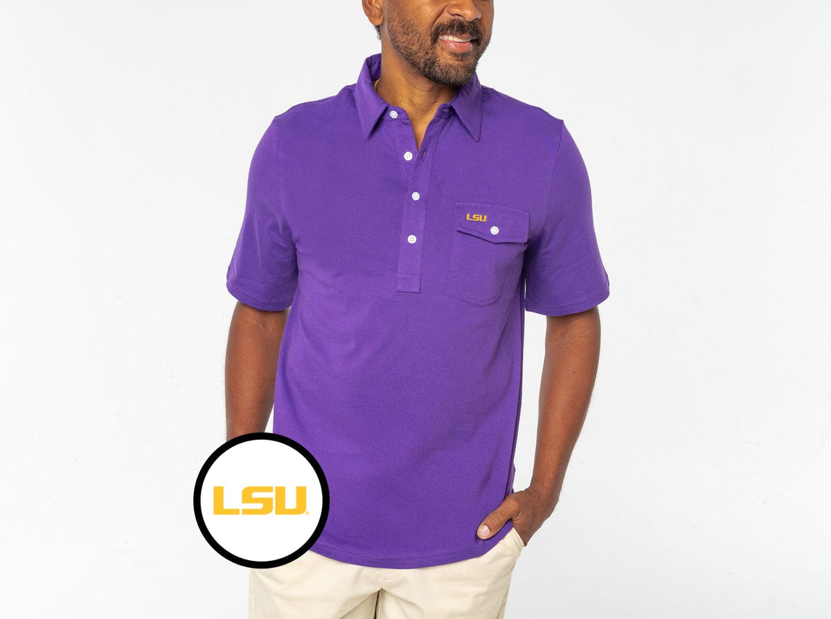 Criquet LSU in Coaches Players Shirt, LSU, Purple, view 1