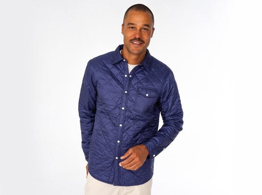 Criquet Quilted Shacket in Navy Blue, view 2