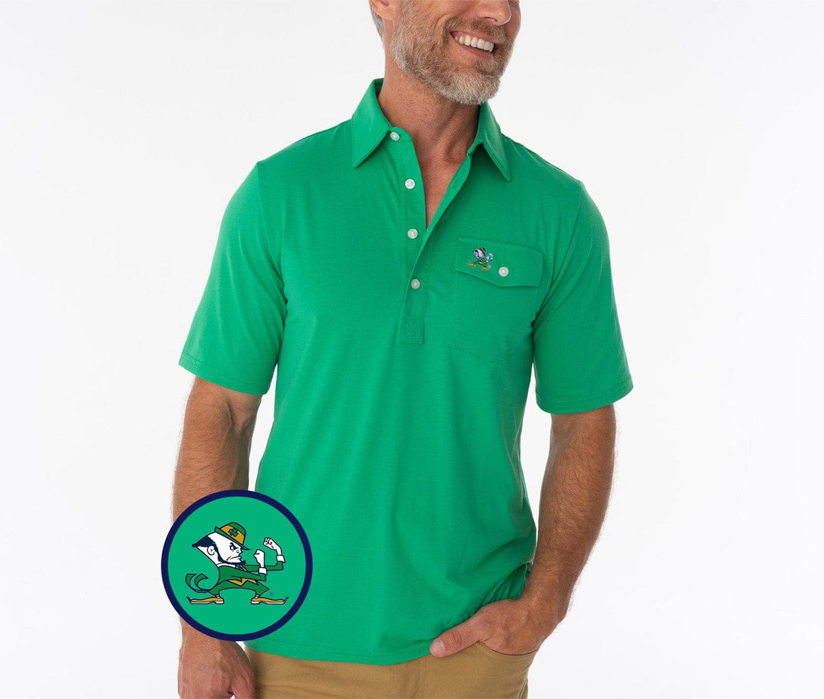 Criquet Notre Dame in Coach's Players Shirt, Leprechaun, Green, view 1