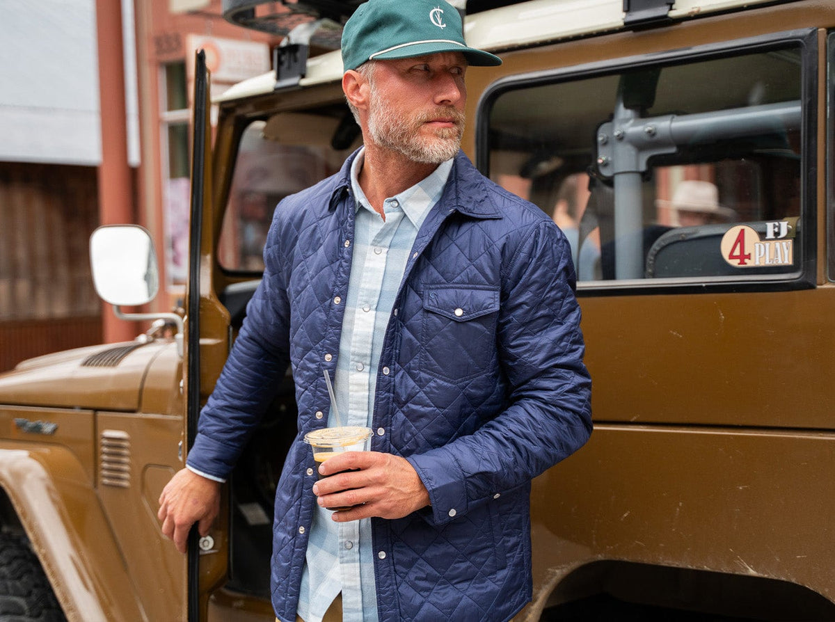Criquet Quilted Shacket in Navy Blue, view 4
