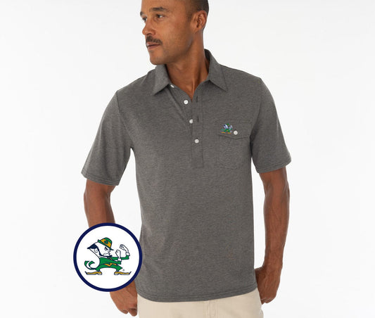 Criquet Notre Dame in Coach's Players Shirt, Leprechaun, Heather Gray, view 1