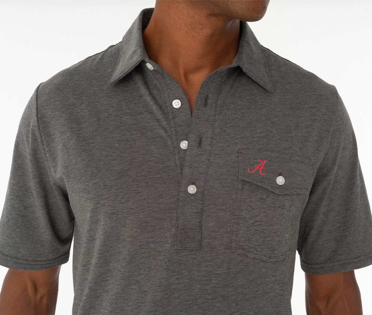 Criquet Alabama in Coach's Performance Players Shirt, A, Heather Gray, view 2