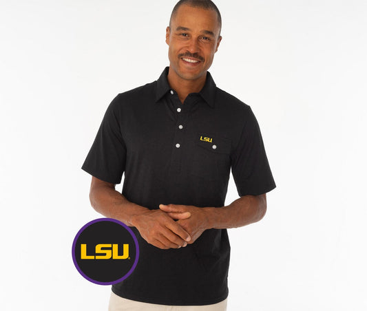 Criquet LSU in Coach's Performance Players Shirt, LSU, Black, view 1