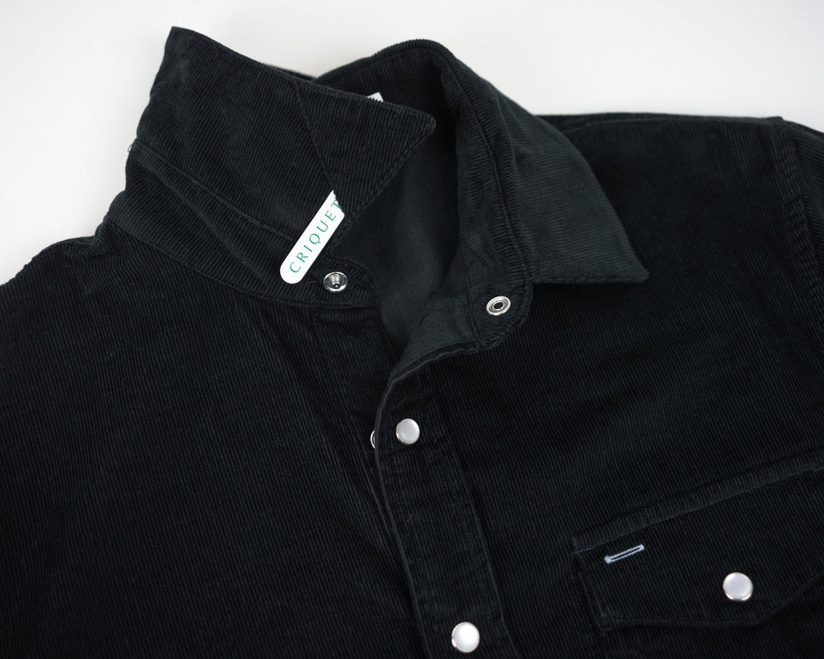 Criquet Corduroy Pearl Snap in Midnight Oil, view 9