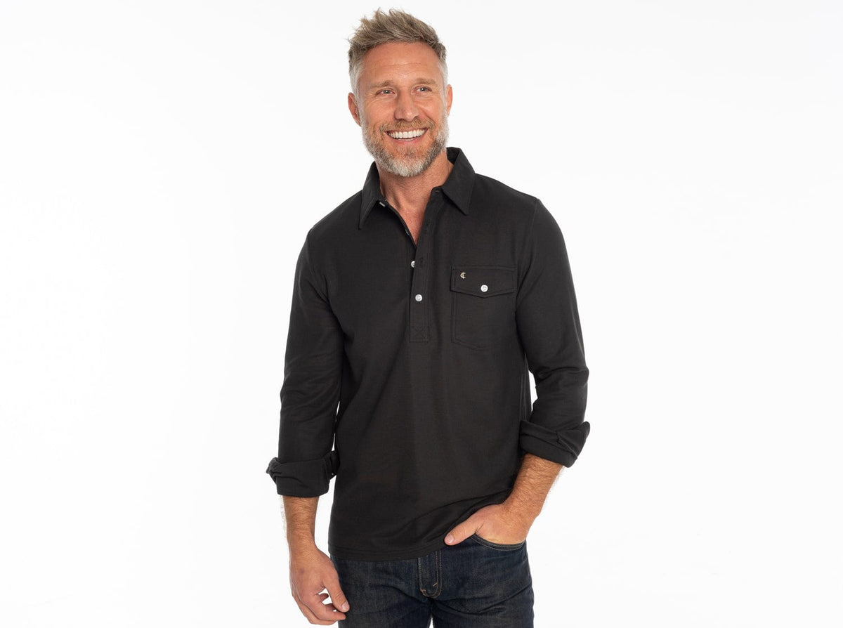 Criquet Long Sleeve Players Shirt in Blackstone, view 1