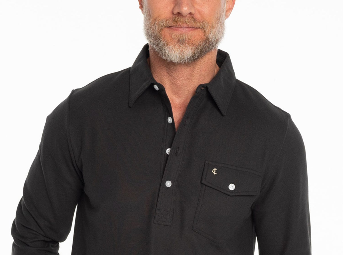 Criquet Long Sleeve Players Shirt in Blackstone, view 6