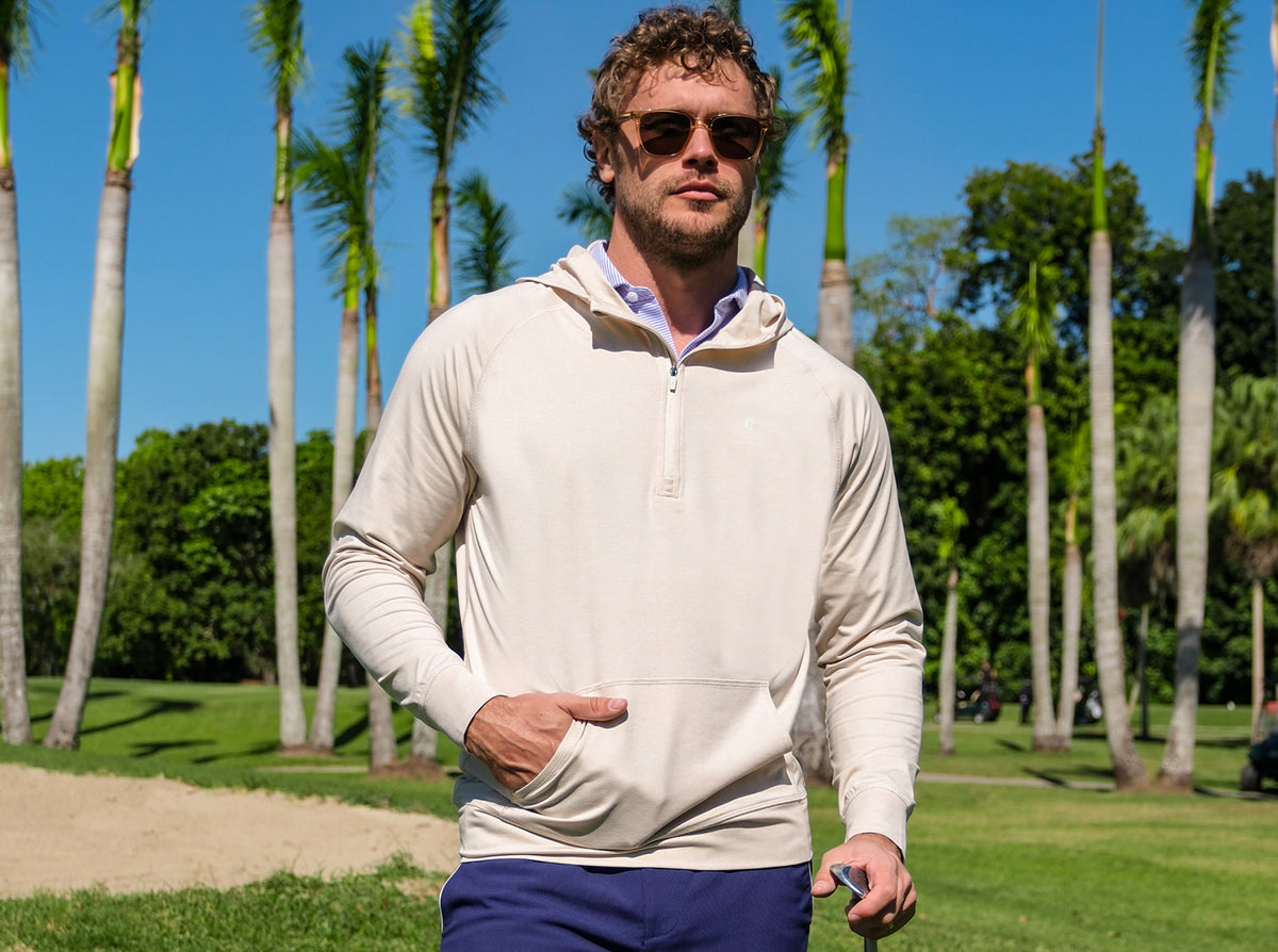 Criquet Ace Performance Hoodie in Sand, view 1