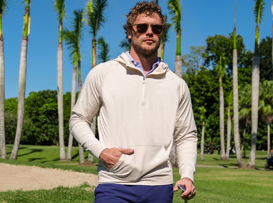 Criquet Ace Performance Hoodie in Sand, view 1