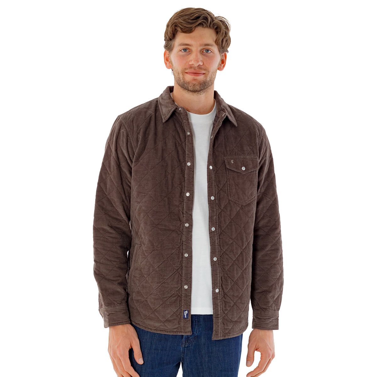 Corduroy Quilted Shacket - Pinecone
