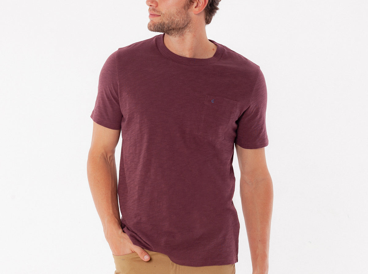 Criquet Slub Cotton Short Sleeve T-Shirt in Jam Band, studio photo