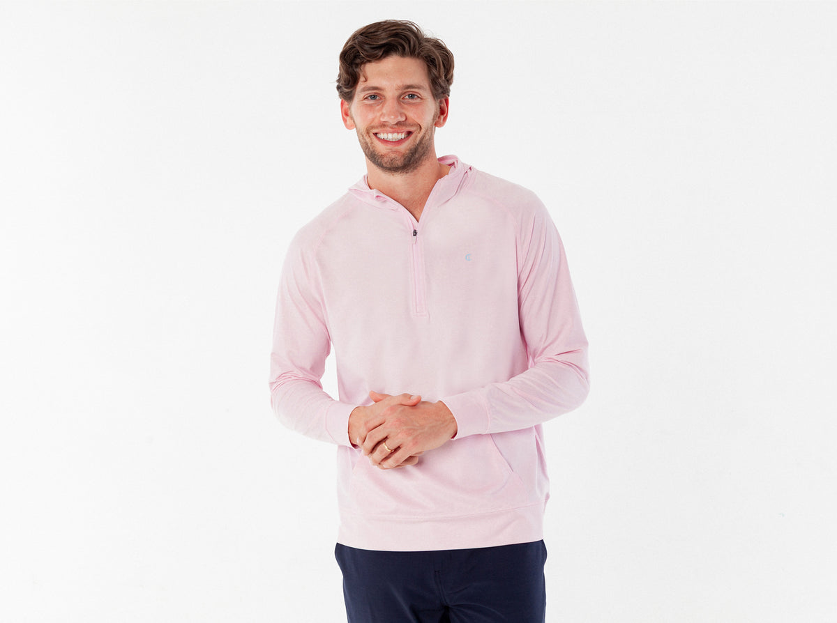 Criquet Ace Performance Hoodie in Pink, studio photo